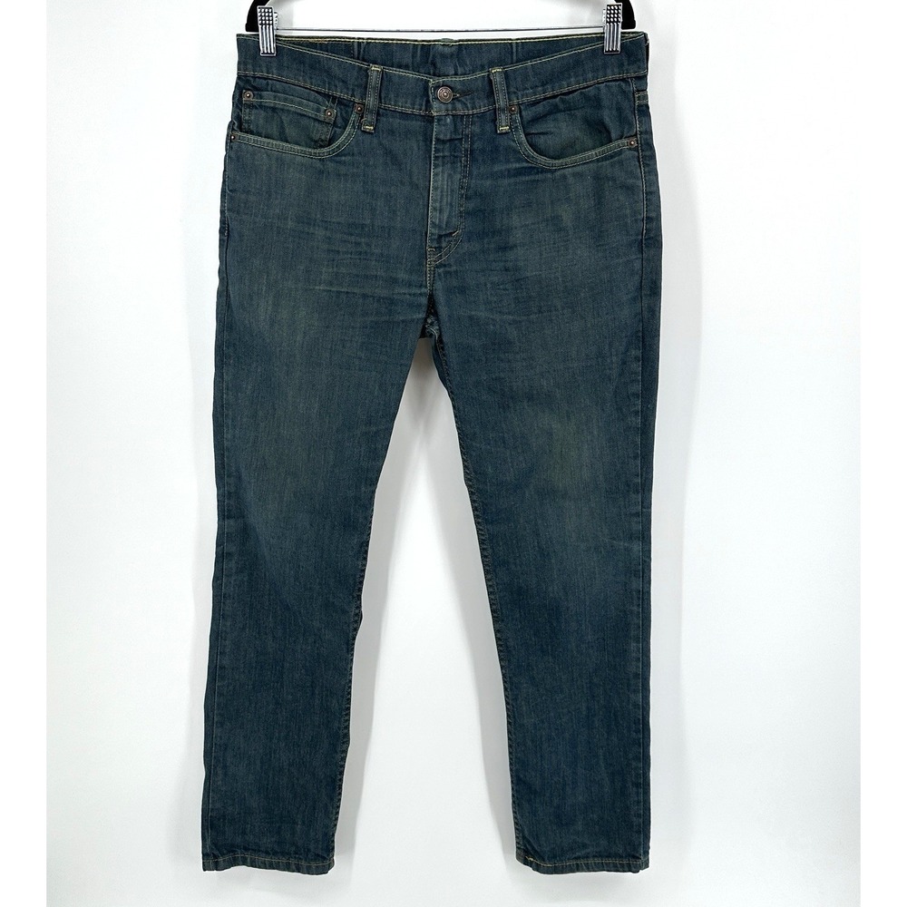 Levis 511 Jeans Mens 34x30 (Fits 34x29) Slim Fit Tapered Blue Whiskered Stretch